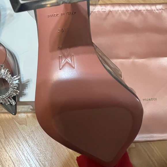 Brand New Amina Muaddi Sling Back Grey - Picture 3 of 3